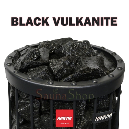 Камні для лазні Чорний Вулканіт Harvia Black Vulkanite, 20 кг. вибір фракції 