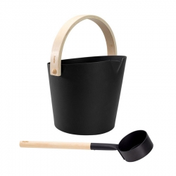 Набір відро + черпак для лазні Hello Brilliant Black