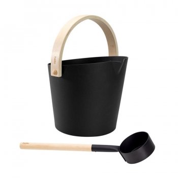 Набір відро + черпак для лазні Hello Brilliant Black
