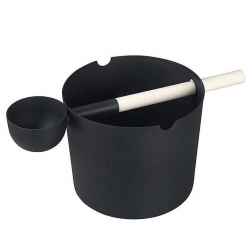 Набор шайка + черпак для бани Greus Black