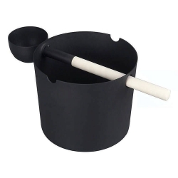 Набор шайка + черпак для бани Greus Black