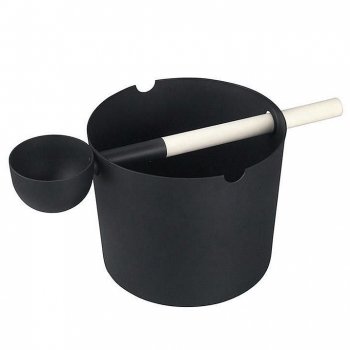 Набор шайка + черпак для бани Greus Black