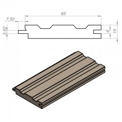 Вагонка для лазні із канадського кедра сорт А, 85*15мм, 1м.кв.