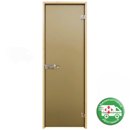 Скляні двері Tesli "Aqua Bronze Sateen", вибір розміру 
