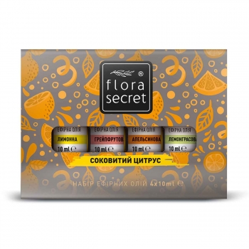 Ароматичний набір для сауни і лазні "Соковитий цитрус" Flora Secret, 4Х10мл