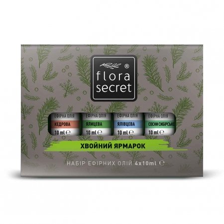 Ароматичний набір для сауни та бані Flora Secret  "Хвойний ярмарок", 4Х10мл