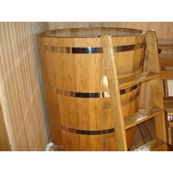 Бочка купель из дуба круглая диаметр 1200мм*1000(h)мм 